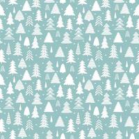 Winter forest scandinavian hand drawn seamless pattern. New Year, Christmas, holidays white texture with fir tree and stars.