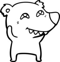 cartoon bear showing teeth vector