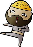 cartoon happy bearded man vector