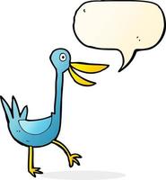 funny cartoon duck with speech bubble vector