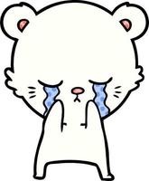 sad little polar bear cartoon vector