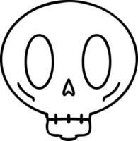 line doodle of a spooky skull vector