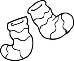 line drawing cartoon striped socks vector