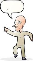 cartoon angry old man with speech bubble vector