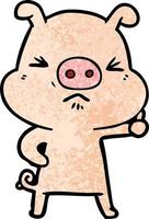 cartoon angry pig vector