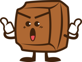 Cute chocolate cartoon thumb up illustration png