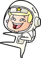 cartoon laughing astronaut vector