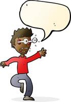 cartoon terrified man with eyes popping out with speech bubble vector