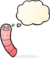 cartoon worm with thought bubble vector