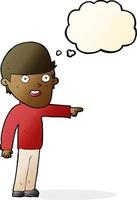 cartoon pointing man with thought bubble vector