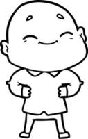 cartoon happy bald man vector