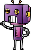 cartoon doodle character robot vector