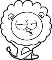 cartoon bored lion vector