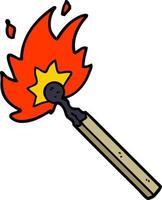 cartoon burning match vector