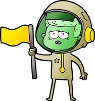 cartoon tired astronaut vector