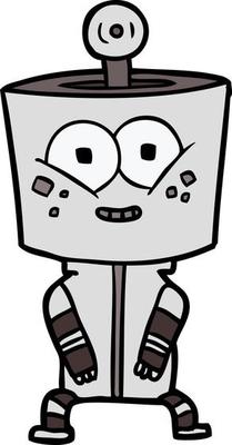 happy cartoon robot