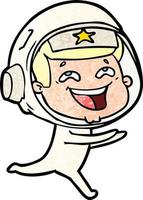 cartoon laughing astronaut vector