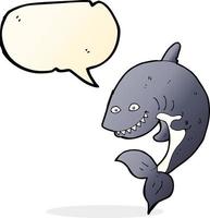 cartoon shark with speech bubble vector