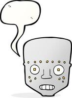 cartoon robot head with speech bubble vector