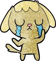 cute cartoon dog crying vector