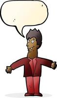 cartoon vampire man with speech bubble vector