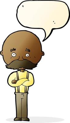 cartoon grandfather with speech bubble