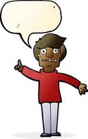 cartoon man asking question with speech bubble vector