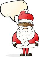 cartoon santa claus with speech bubble vector