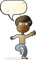 cartoon dancing man with speech bubble vector