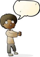 cartoon shocked boy with speech bubble vector