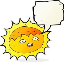 cartoon sun with speech bubble vector