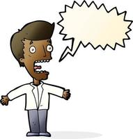 cartoon screaming man with speech bubble vector