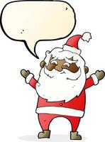 caricatura, feliz, santa claus, con, burbuja del discurso vector