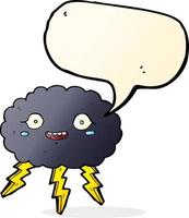 happy cartoon rain cloud with speech bubble vector