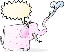 elefante feliz de dibujos animados con burbujas de discurso vector