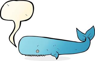 cartoon whale with speech bubble vector