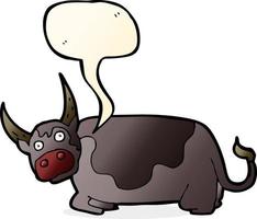 cartoon bull with speech bubble vector