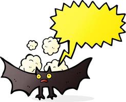 cartoon bat with speech bubble vector