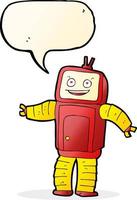 cartoon funny robot with speech bubble vector