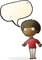 cartoon surprised boy with speech bubble vector