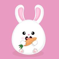 Character hare in kawaii style, New Year mascot, flat vector illustration