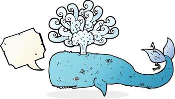 cartoon whale with speech bubble vector