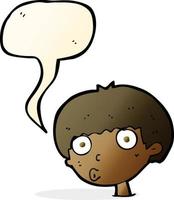 cartoon surprised boy with speech bubble vector