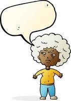 cartoon annoyed old woman with speech bubble vector