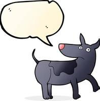 funny cartoon dog with speech bubble vector