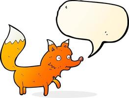 cartoon fox cub with speech bubble vector