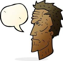 cartoon angry face with speech bubble vector