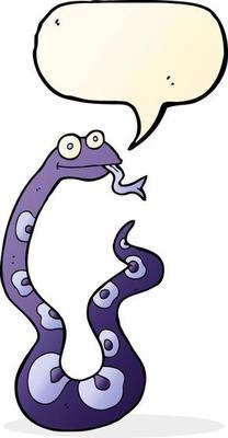 cartoon snake with speech bubble