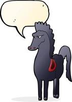 cartoon horse with speech bubble vector