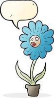 cartoon flower with speech bubble vector